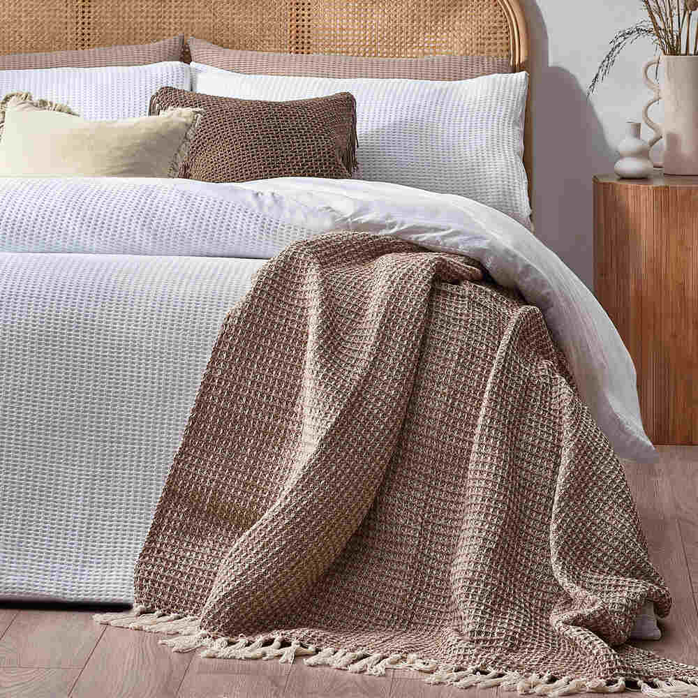 Chunky Waffle Duvet Cover Set - White