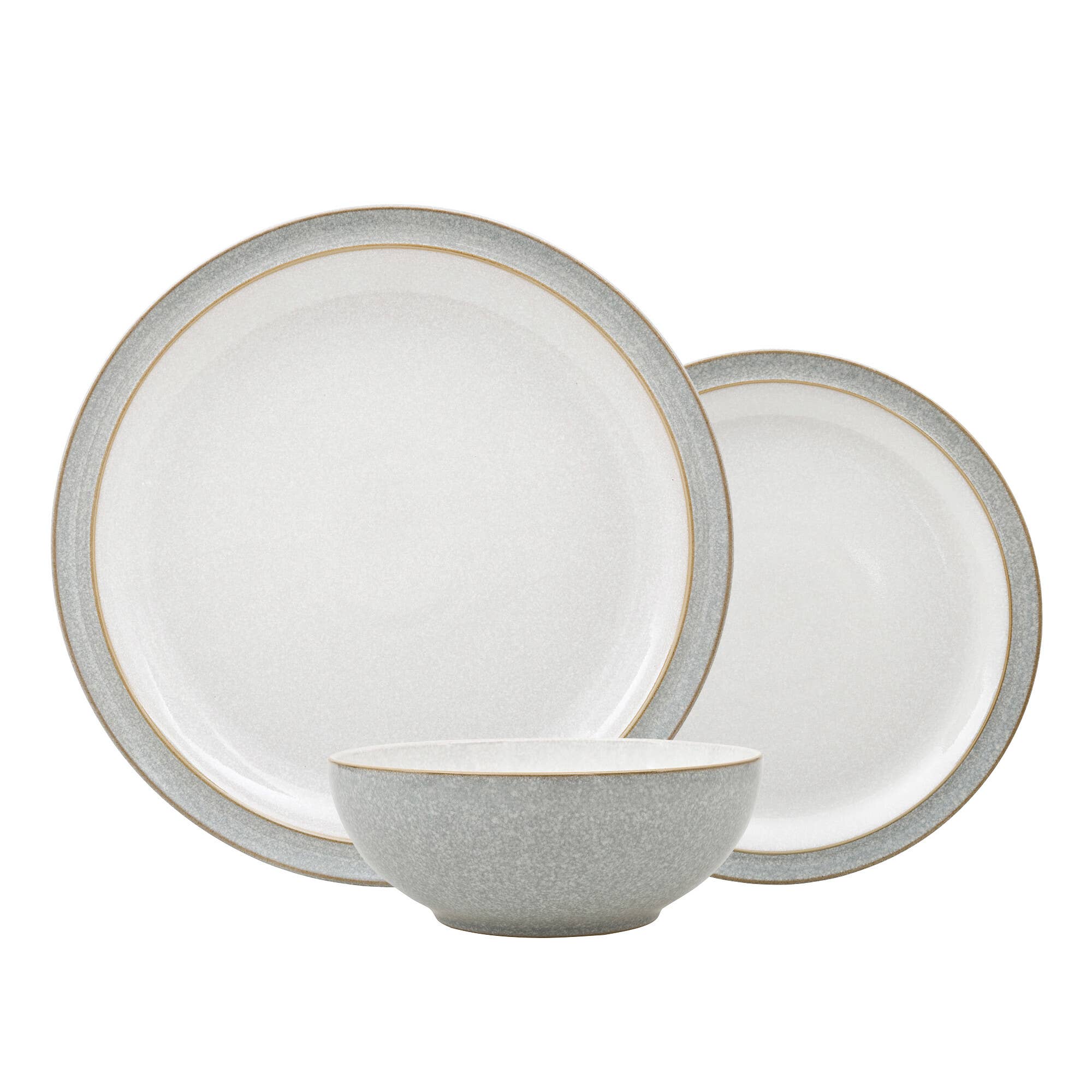 Denby Stoneware Elements Light Grey 12 Piece Tableware Set