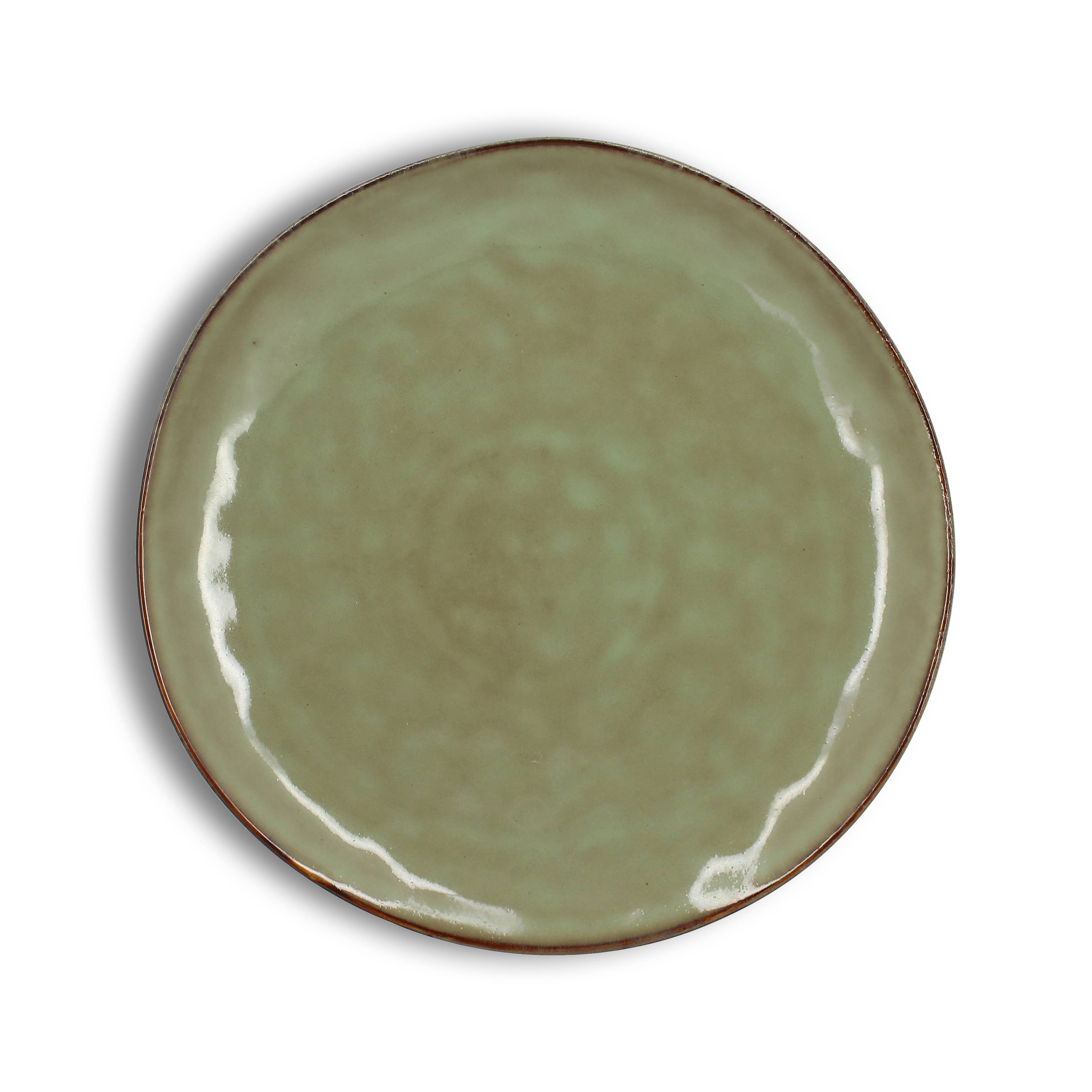 27.5cm green stoneware dinner plate BARBADE
