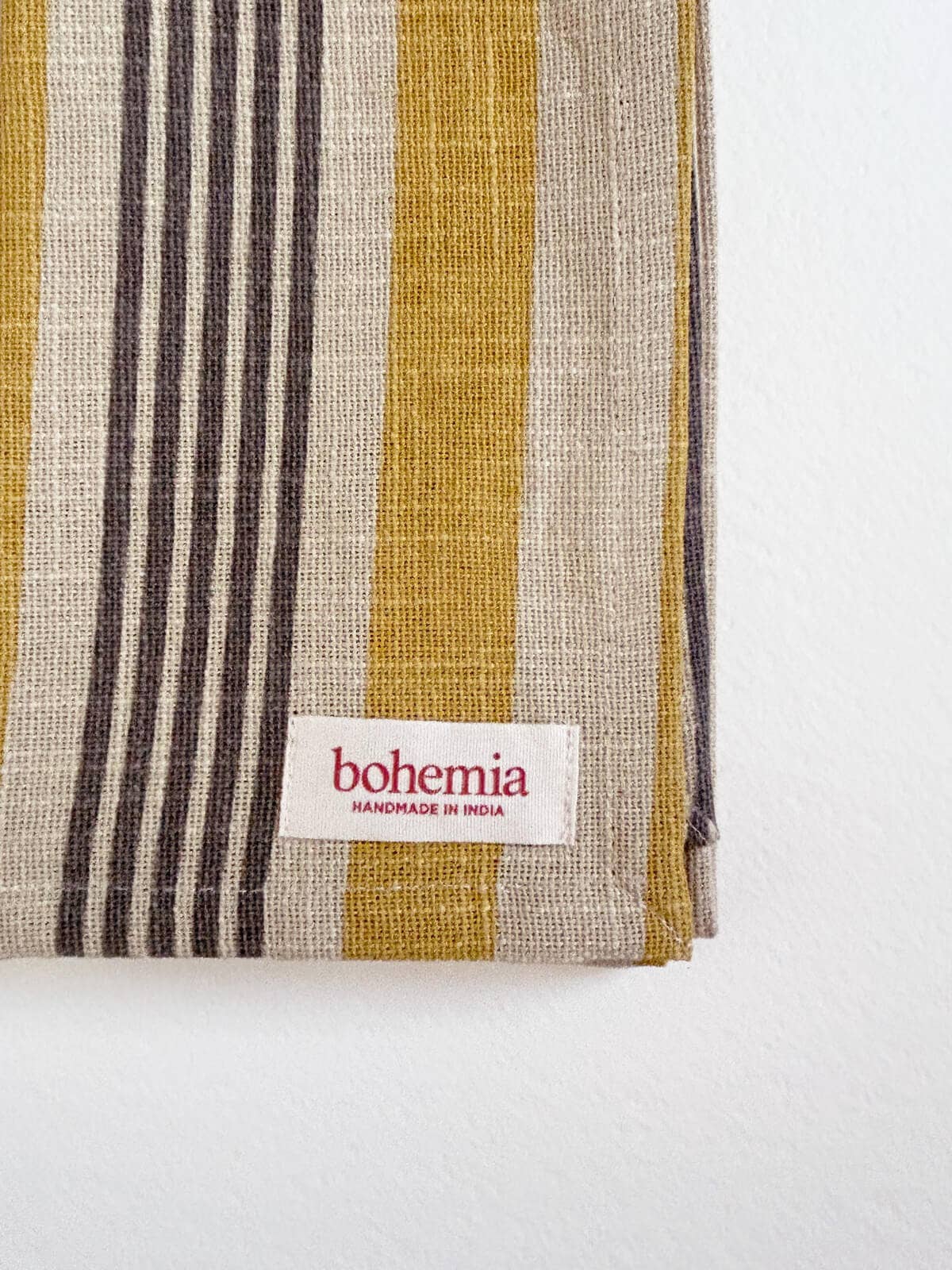 Jaipur Stripe Tea Towel, India Yellow
