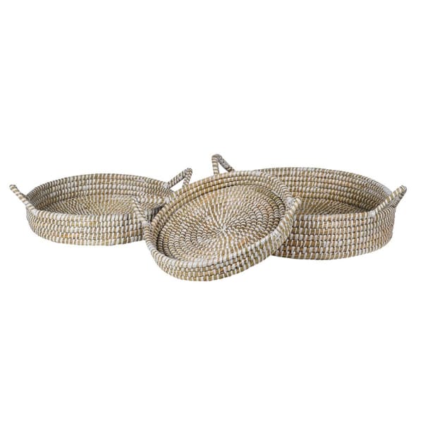 Set of 3 Round Wooden Trays