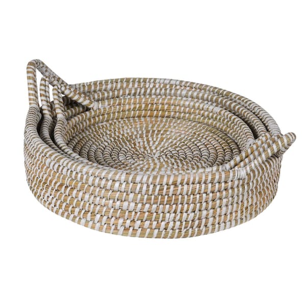Set of 3 Round Wooden Trays