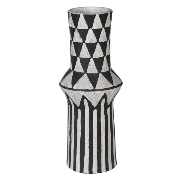 Black & White Tribal Stripe Vase