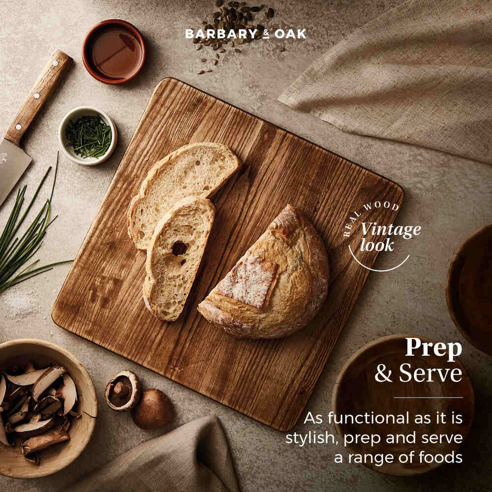 Barbary Oak Square Ash Wood Chopping Board