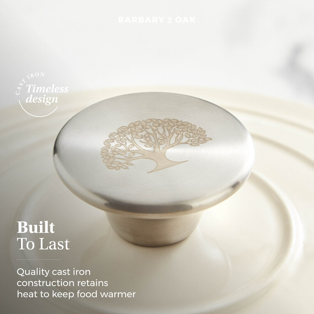 Barbary & Oak Foundry 20cm Cast Iron Casserole Pot - Cream