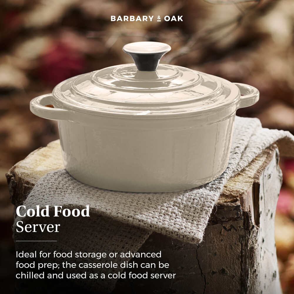 Barbary & Oak Foundry 20cm Cast Iron Casserole Pot - Cream