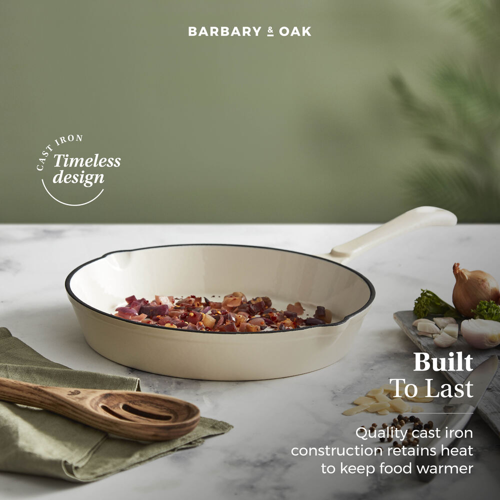 Barbary & Oak Foundry 26cm Cast Iron Frying Pan - Cream