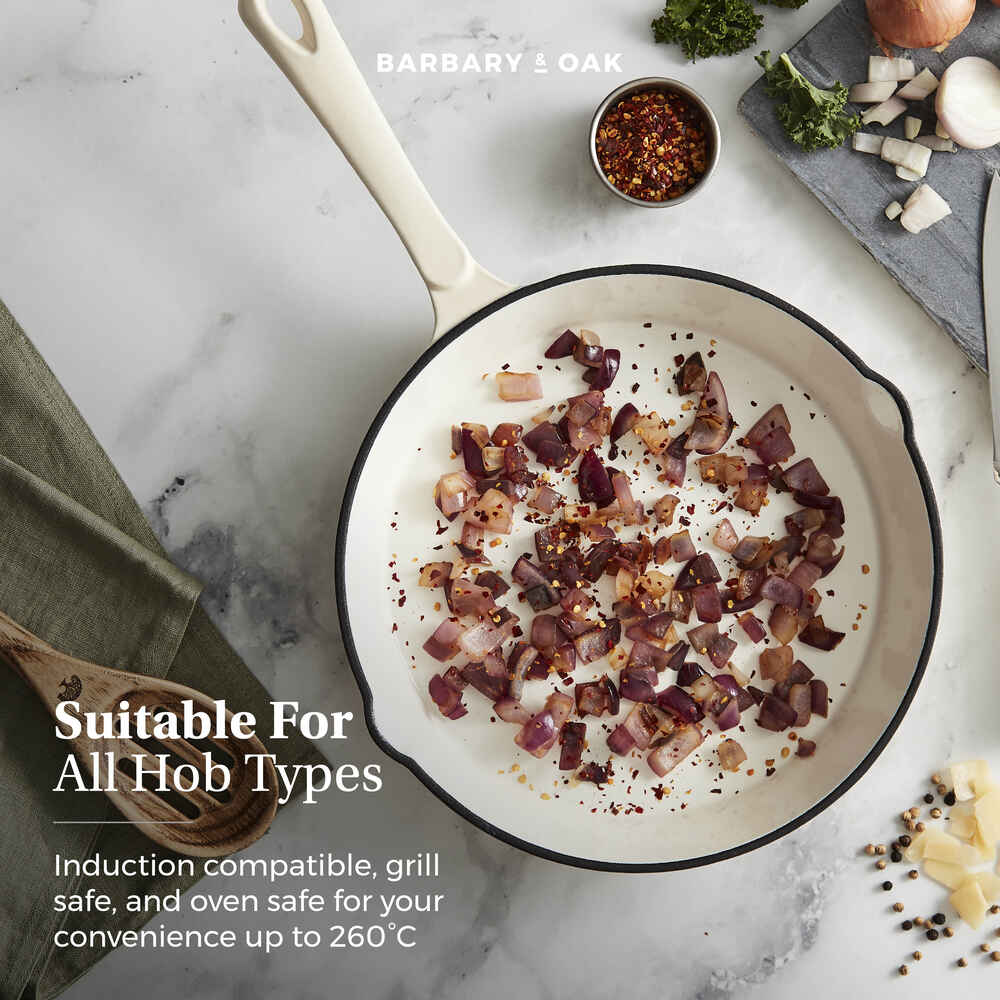 Barbary & Oak Foundry 26cm Cast Iron Frying Pan - Cream