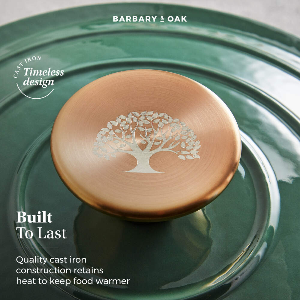 Barbary & Oak Foundry 20cm Cast Iron Casserole Pot - Green