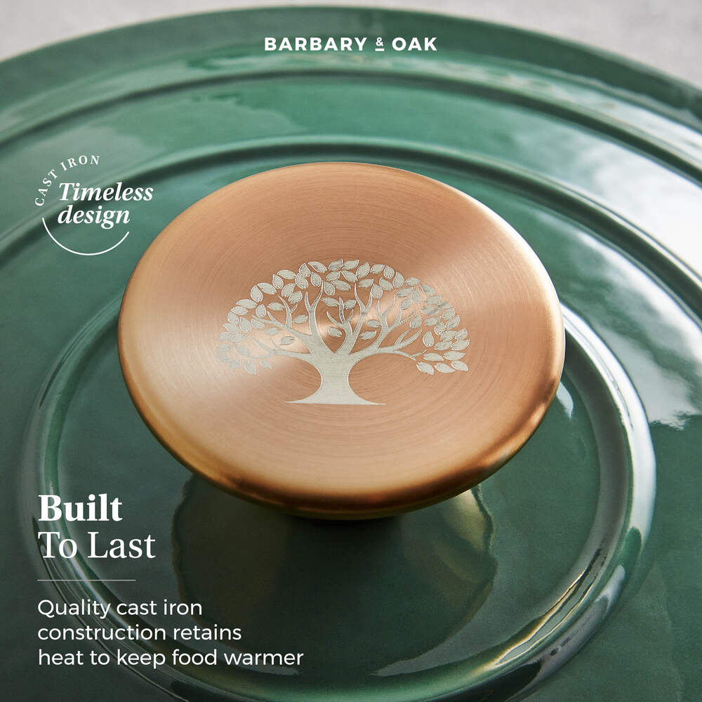 Barbary & Oak Foundry 24cm Cast Iron Casserole Pot - Green