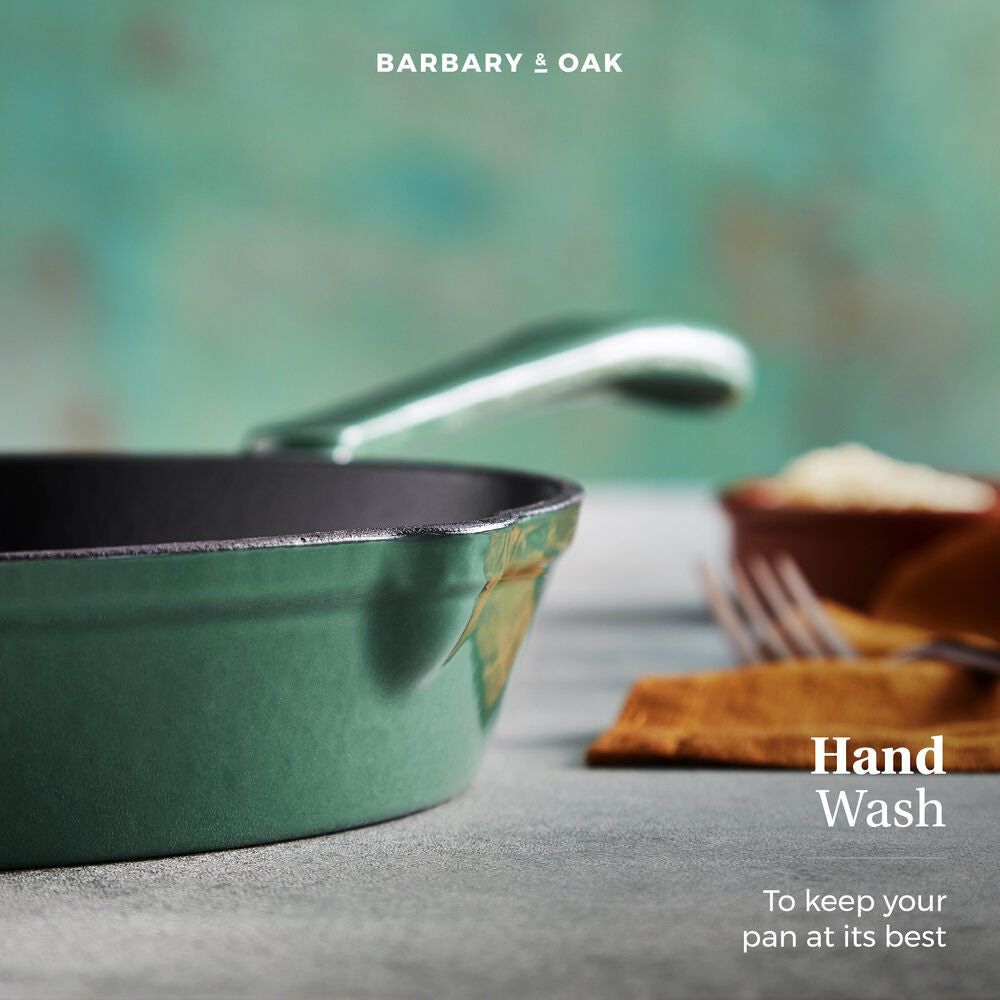 Barbary & Oak Foundry 26cm Cast Iron Fry Pan - Green