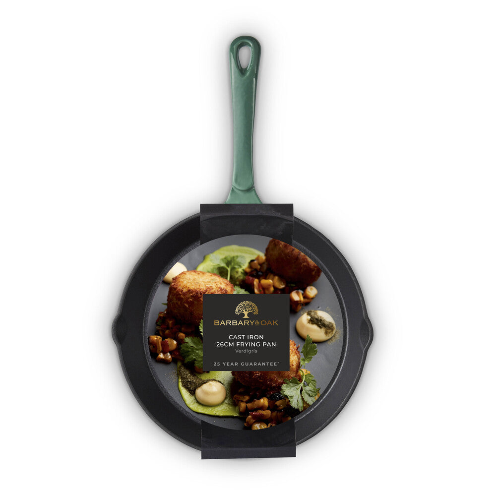 Barbary & Oak Foundry 26cm Cast Iron Fry Pan - Green