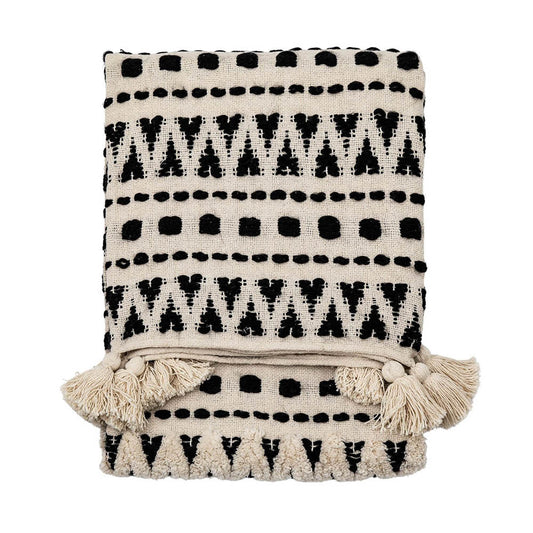 Tufted Throw - Black & Cream