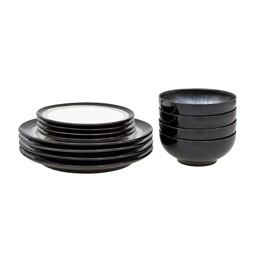 Denby Stoneware Halo 12pc Coupe Dinner Set