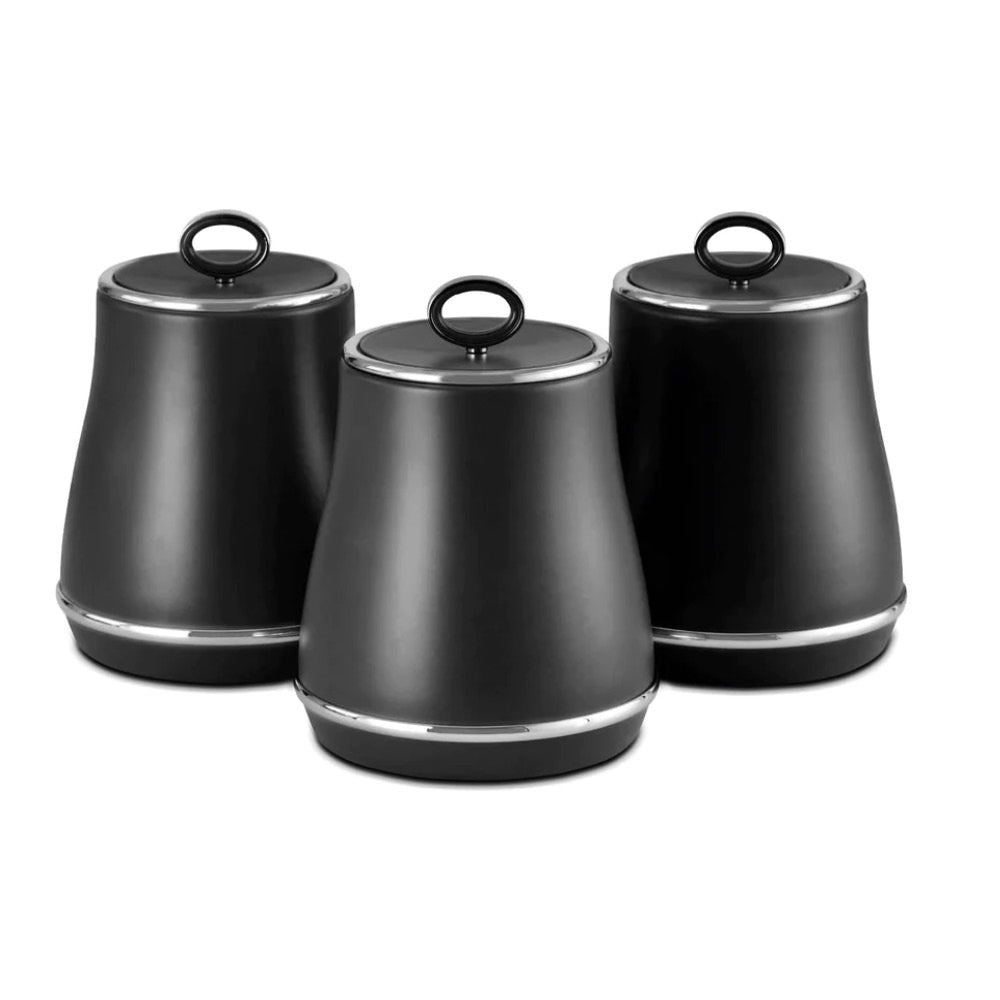 Tower Renaissance Retro 3 Piece Canister Set - Black