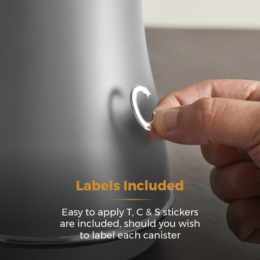 Tower Renaissance Retro 3 Piece Canister Set- Grey