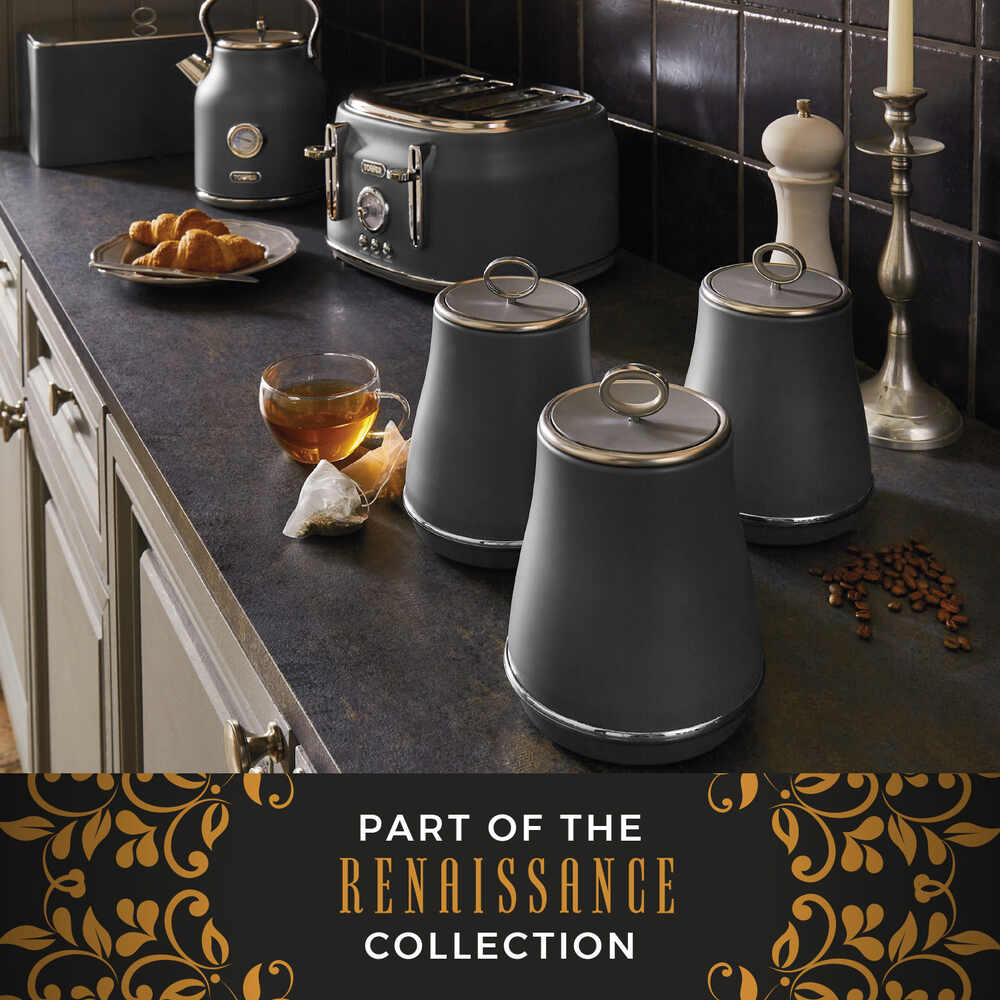 Tower Renaissance Retro 3 Piece Canister Set- Grey