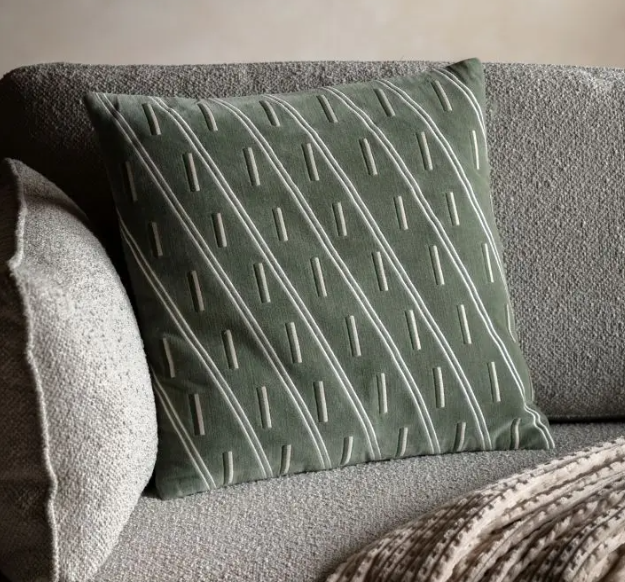 Noa Velvet Cushion Olive