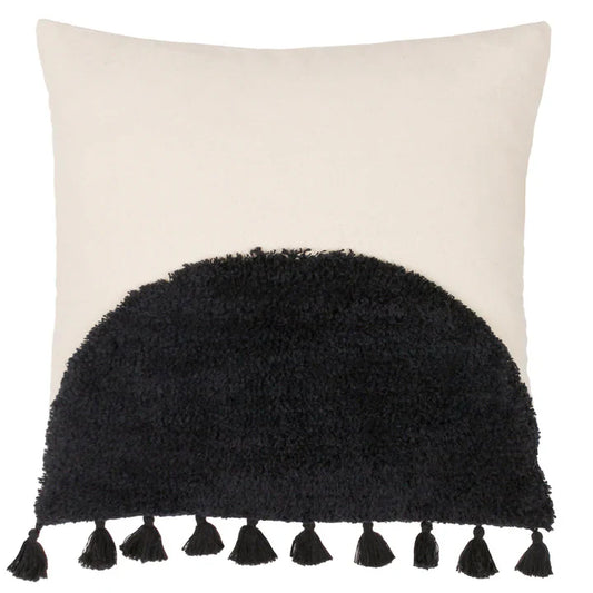 Radiance Tufted Boho Cushion Natural/Black