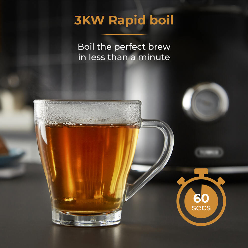 Tower Renaissance Retro Pot 1.7L Kettle - Black