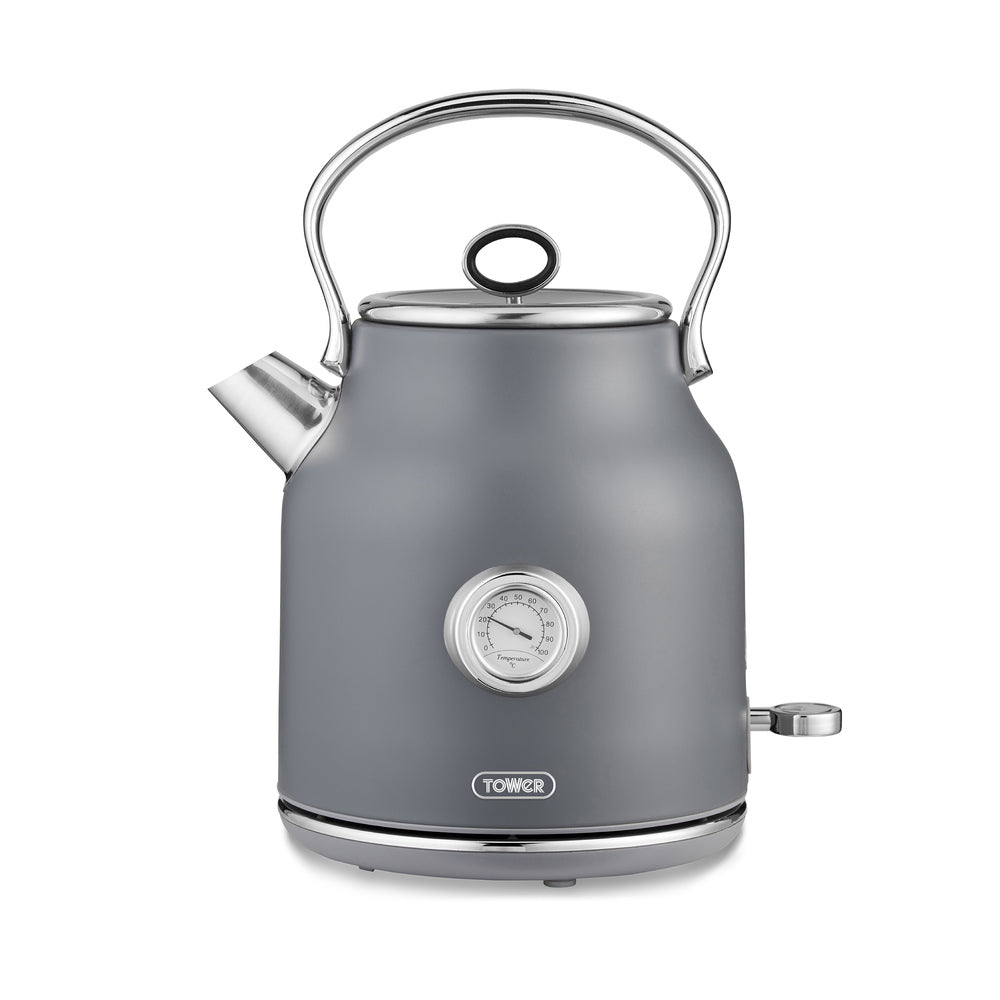 Tower Renaissance Retro Pot 1.7L Kettle - Grey