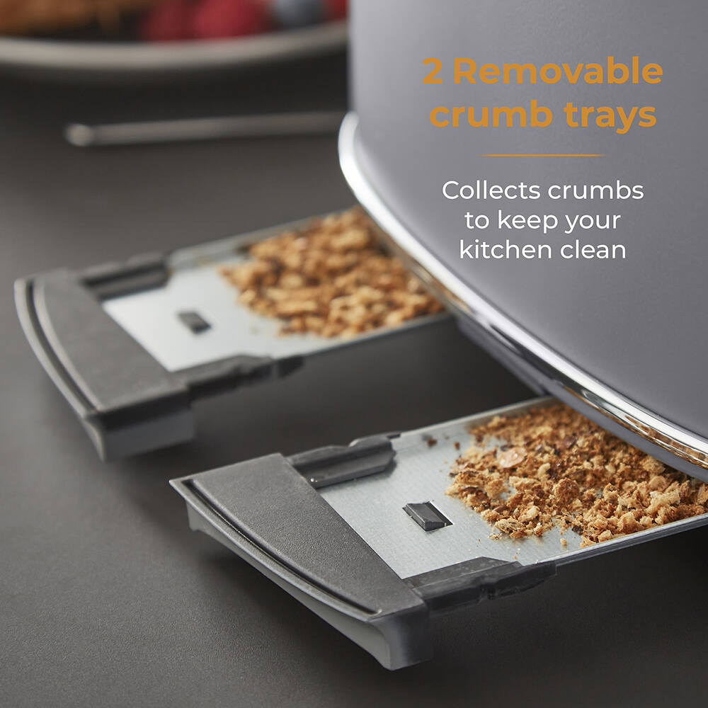 Tower Renaissance Retro 4 Slice Toaster - Grey