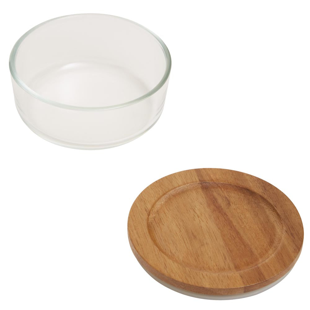 Freska Glass Container with Acacia Lid 300ml