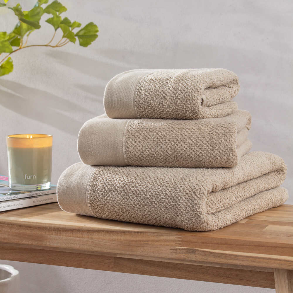 Textured Bath Towel - Warm Natural