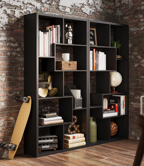Quebec Black Shelving Unit
