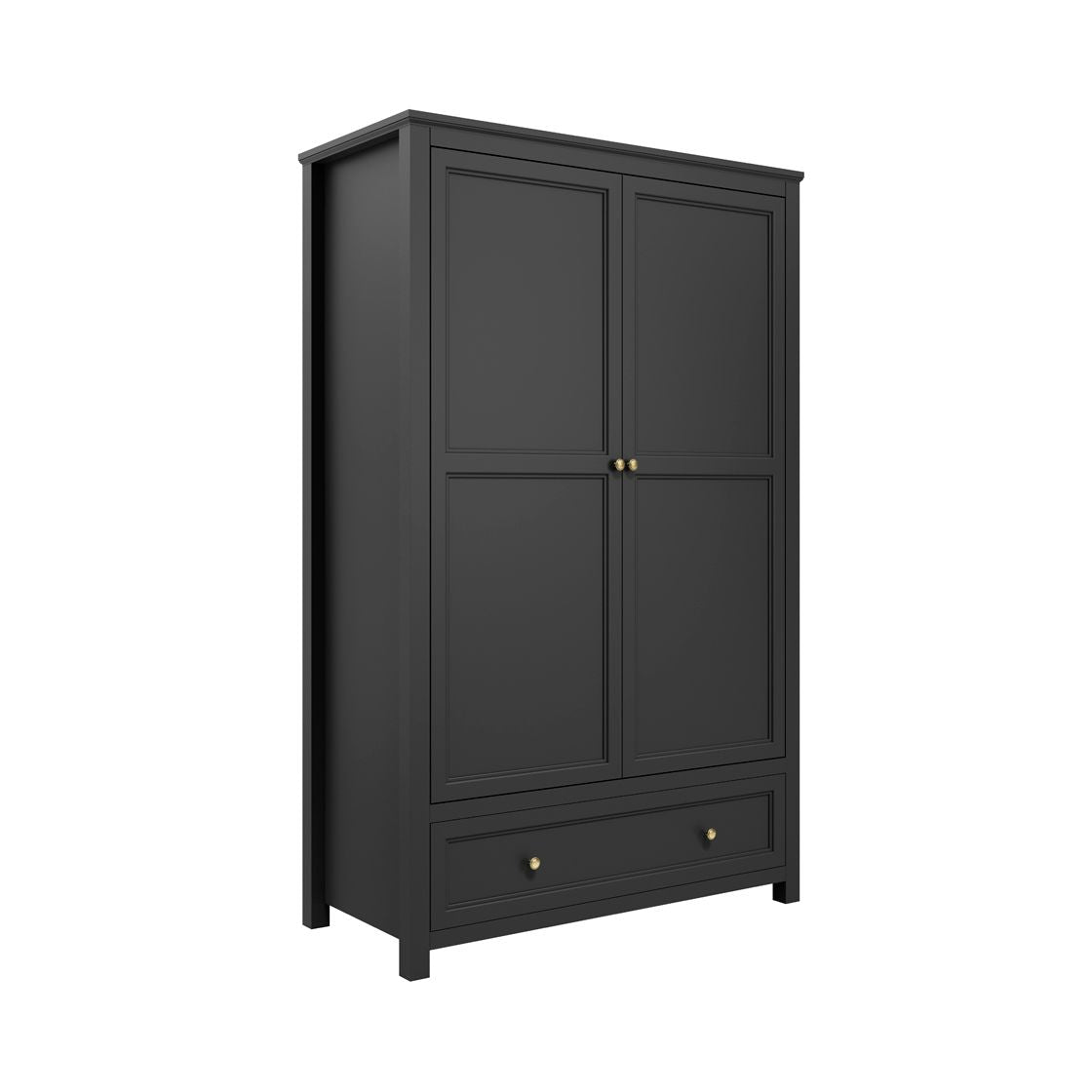 Ives 2-Door Wardrobe Black