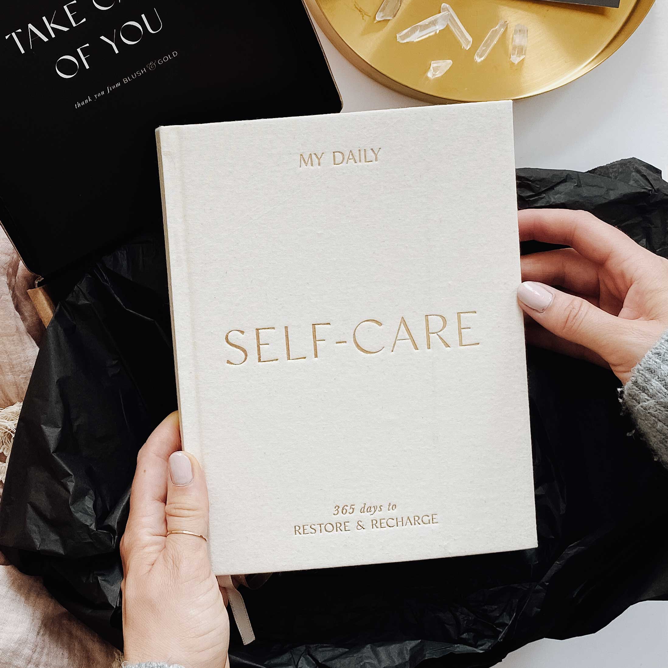 My Daily Self-Care Reflection and Gratitude Journal (Almond)