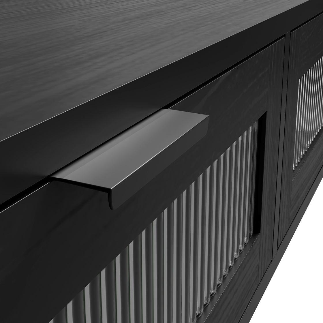 Lincoln Console Table Black Matte/Reed