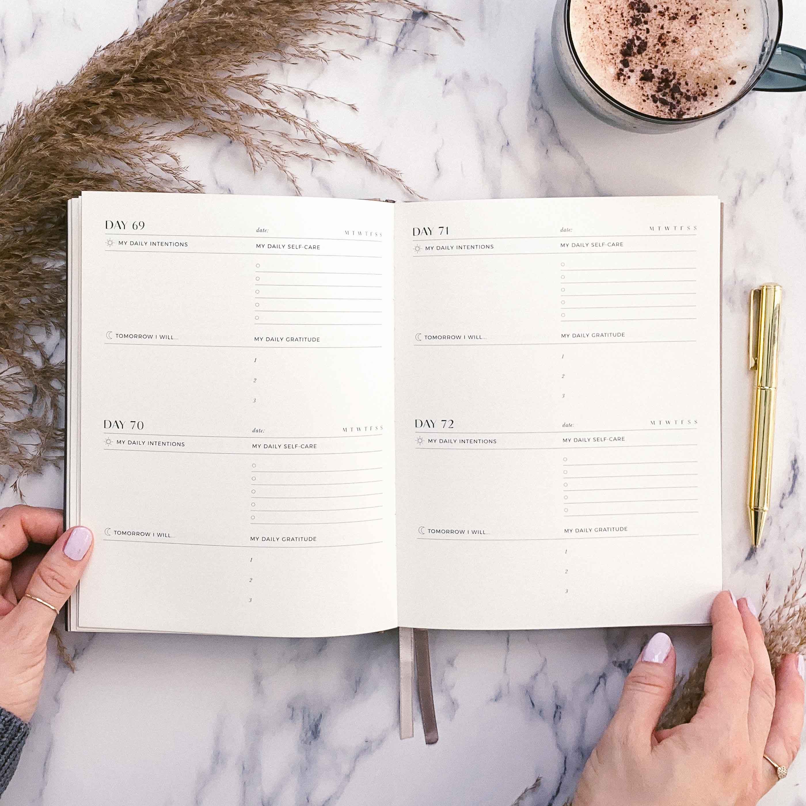 My Daily Self-Care Reflection and Gratitude Journal (Almond)