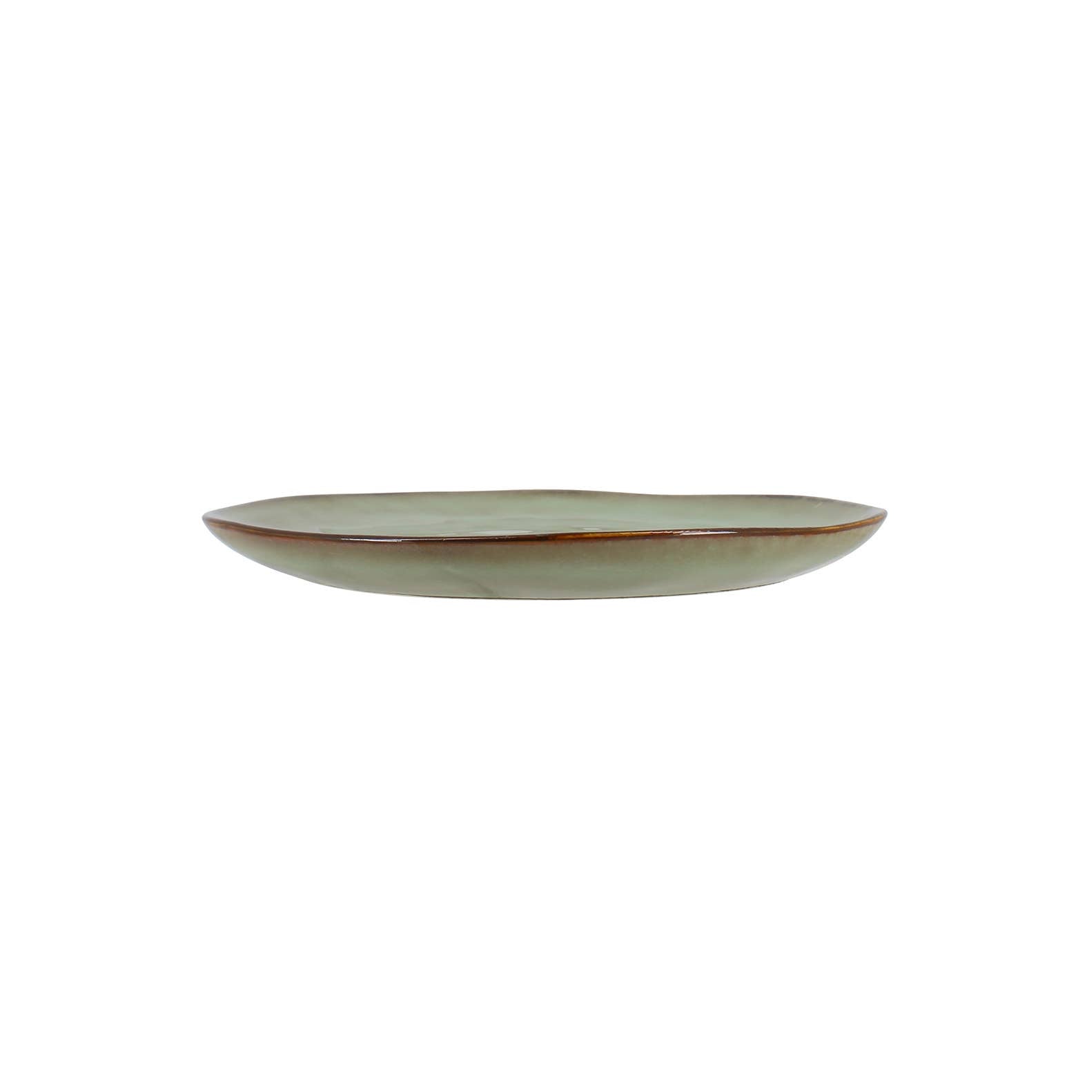 20.5cm green stoneware dessert plate BARBADE