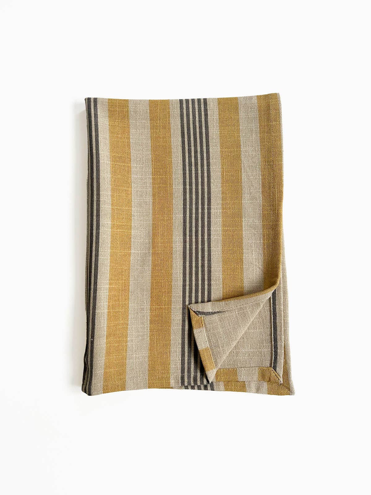Jaipur Stripe Tea Towel, India Yellow