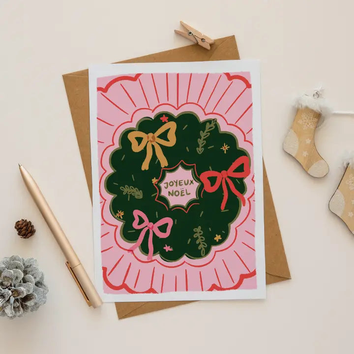 Joyeux Noel Christmas Card - Pack of 5