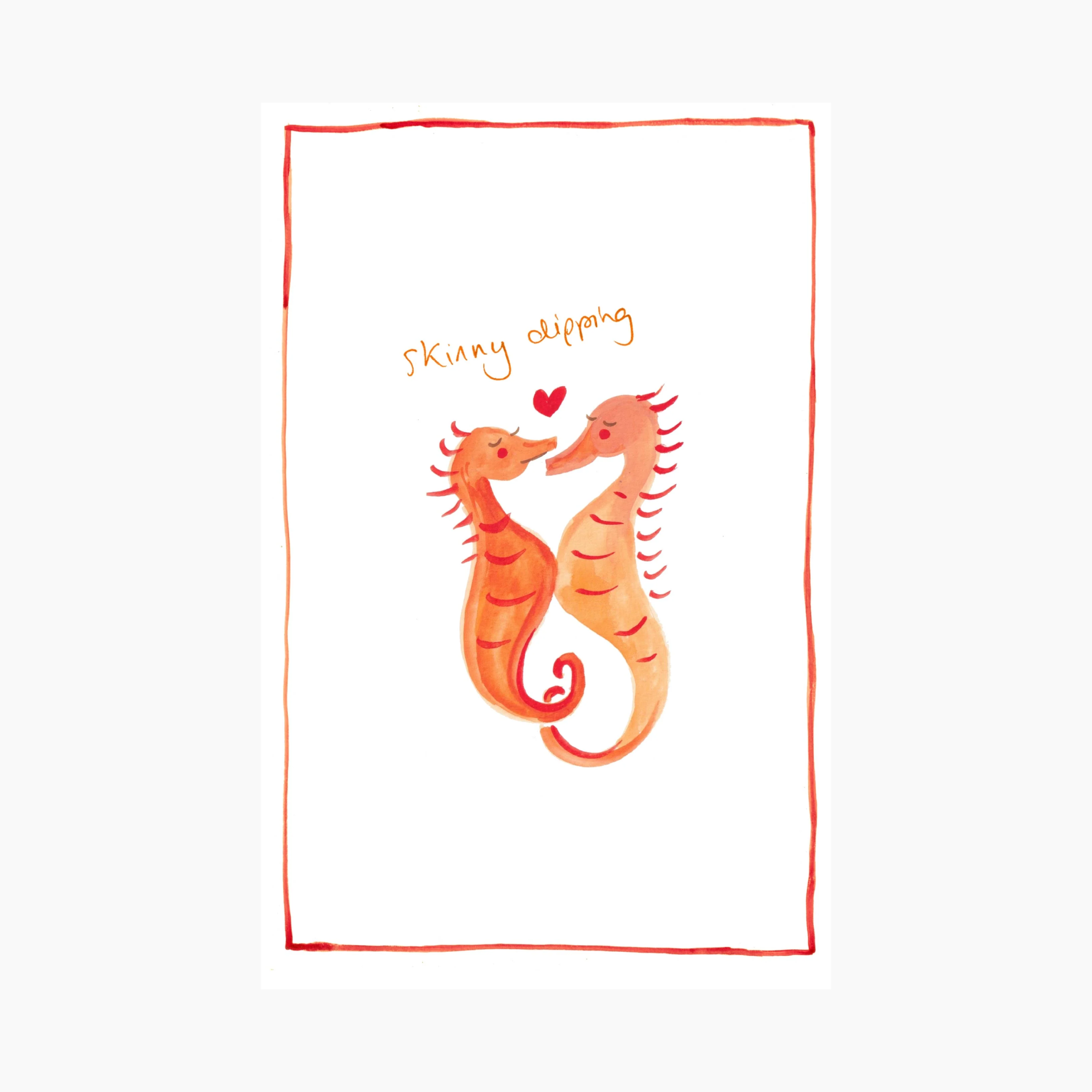 Linen Teatowel - Skinny Dipping