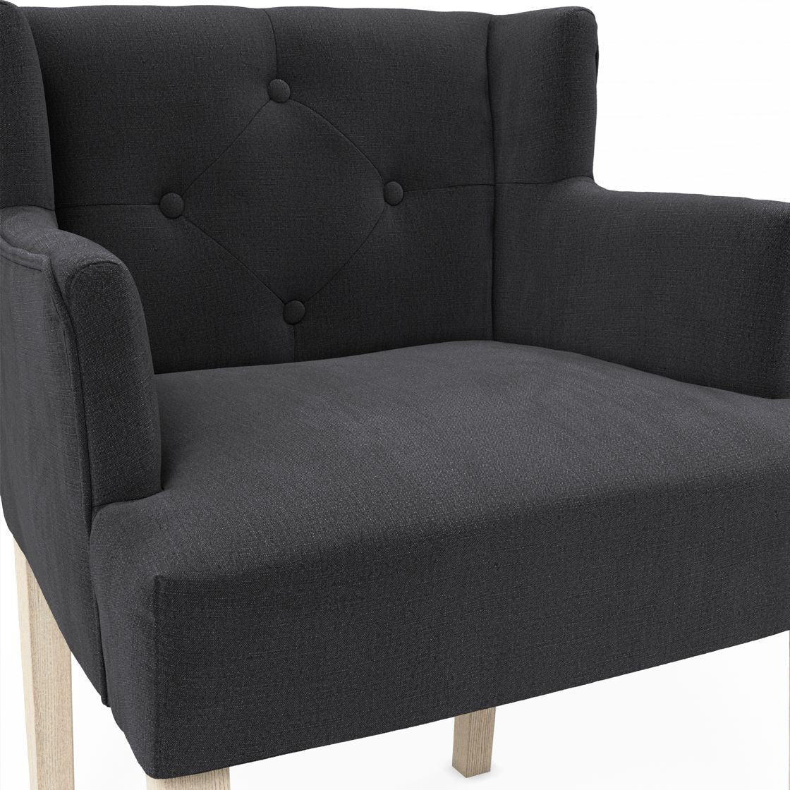 Shay Winged Dining Chair with Arms Anthracite