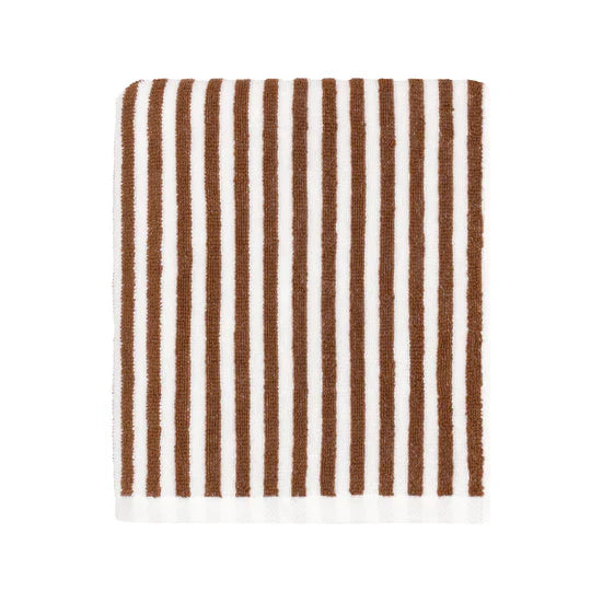 Hebden Striped Cotton Hand Towel Pecan