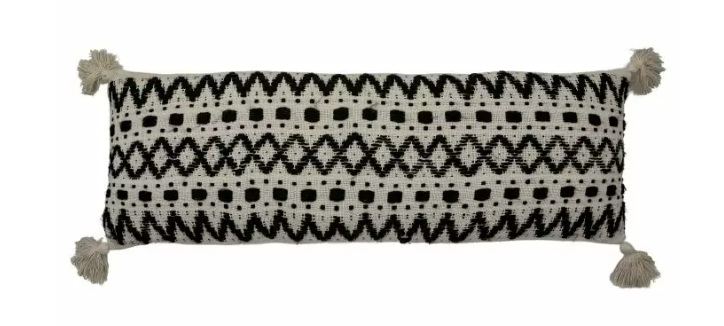 Black & Cream Tufted Cushion